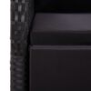 vidaXL Set mobilier exterior, 11 piese, negru, poliratan, lemn acacia
