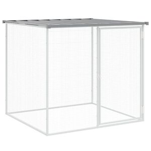 vidaXL Coteț pui cu acoperiș gri deschis 103x98x90 cm oțel galvanizat