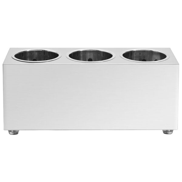 vidaXL Suport pentru tacâmuri 3 inserții, oțel inoxidabil, rectangular