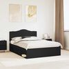 vidaXL Cadru de pat cu headboard Negru 150 x 200 cm Lemn de pin masiv