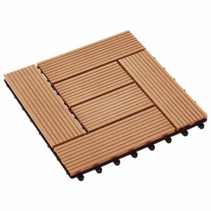 vidaXL Plăci pentru Deck 11 pcs Lemn de tec 30 x 30 cm Lemn compozit