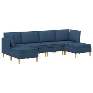 vidaXL Set de canapea modulară cu spațiu de stocare 6 buc. albastru