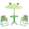 vidaXL Set bistro pentru copii de grădină, cu umbrelă, 3 piese, verde