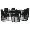 vidaXL Set mobilier de grădină cu perne, 7 piese, negru, ratan PVC