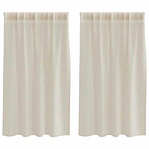 vidaXL Cortină din Voile 2 pcs Nisipiu 140 x 140 cm Poliester