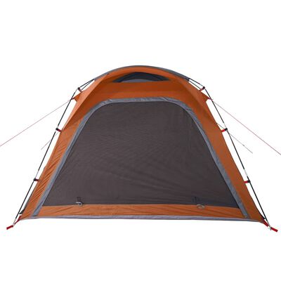 vidaXL Cort camping, 4 persoane, gri/oranj, impermeabil, setare rapidă