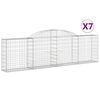 vidaXL Coșuri gabion arcuite 7 buc., 300x30x80/100 cm, fier galvanizat