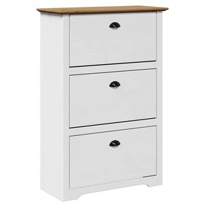 vidaXL Suport pantofi &bdquo;BODO&rdquo; alb și maro 80x35x118 cm