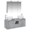 vidaXL Set dulap baie 4 pcs Sonoma gri Lemn prelucrat