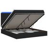 vidaXL Pat Ottoman cu Saltea și LED Negru 140 x 200 cm Țesătură