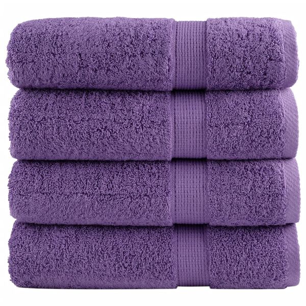 vidaXL Prosoape de m&acirc;ini premium SOLUND 4 buc. violet 50x100 cm 600gsm
