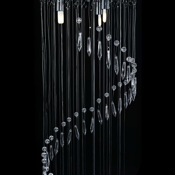 vidaXL Lustră cu mărgele de cristal, argintiu, spirală, G9