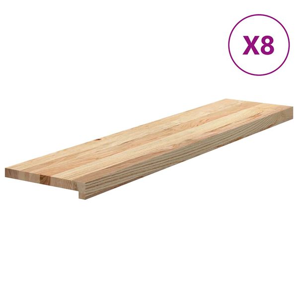 vidaXL Trepte scari 8 buc Stejar masiv netratat 110x30x2 cm