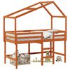 vidaXL Cadru de pat tip loft Maro ceruit 90 x 190 cm Lemn masiv de pin