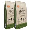 vidaXL Premium Hrană uscată c&acirc;ini "Miel și orez, adulți" 2 buc. 30 kg