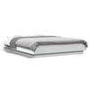 vidaXL Cadru de pat cu lumini LED, alb, 135x190 cm, lemn prelucrat