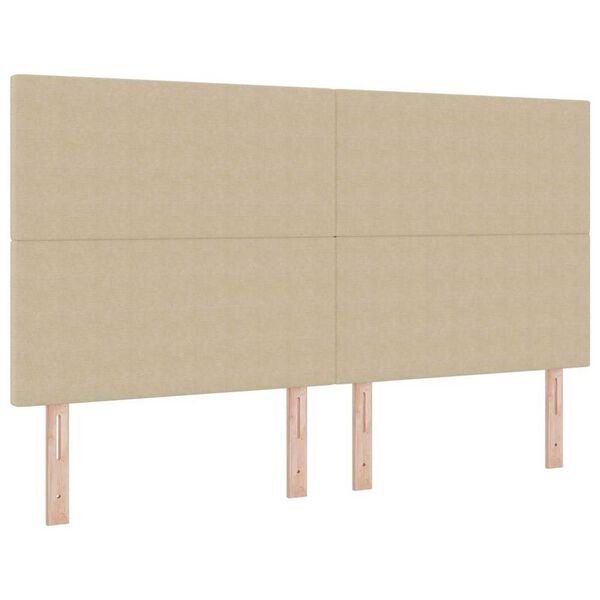 vidaXL Tăblie LED cu lumini cu bandă LED Gri verde 180 cm țesătură