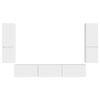 vidaXL Set comodă TV Pe perete 4 pcs Alb lucios Lemn compozit