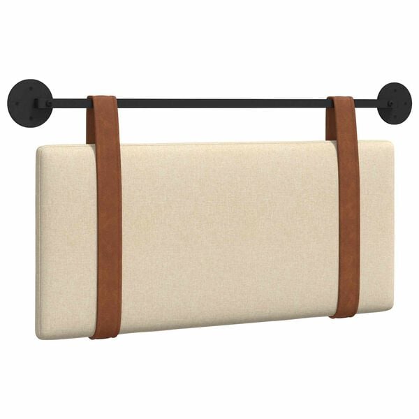 vidaXL Cap de pat suspendat Pe perete Crem 90 x 55 x 5 cm PU antic