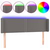 vidaXL Tăblie de pat cu LED, gri, 147x16x78/88 cm, piele ecologică