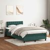 vidaXL Pat box spring cu saltea, verde &icirc;nchis, 120x220 cm, catifea