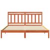 vidaXL Cadru de pat cu headboard Maroniu cerat 205,5 x 185,5 x 100 cm