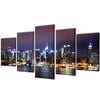 vidaXL Set de tablouri p&acirc;nză, colorat, imprimeu New York Skyline, 100x50 cm