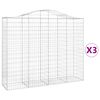 vidaXL Coșuri gabion arcuite 3 buc, 200x50x160/180 cm, fier galvanizat