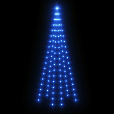 vidaXL Brad de Crăciun pe catarg, 108 LED-uri, albastru, 180 cm