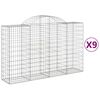 vidaXL Coșuri gabion arcuite 9 buc, 200x50x120/140 cm, fier galvanizat