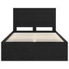 vidaXL Cadru de pat cu headboard Negru 120 x 190 cm Lemn de pin masiv