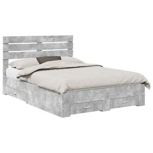 vidaXL Cadru de pat cu sertar cu headboard cu depozitare Lemn compozit