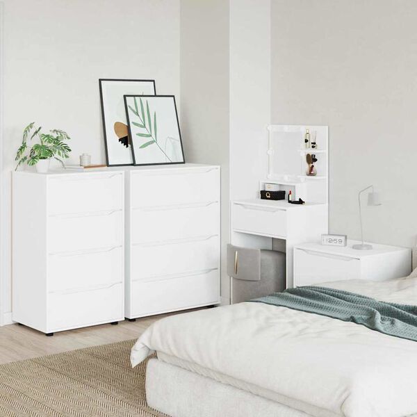 vidaXL Dulapuri de depozitare 2 pcs Alb 60 x 48 x 105 cm Lemn compozit