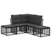 vidaXL Set de canapele de exterior Negru Poliester