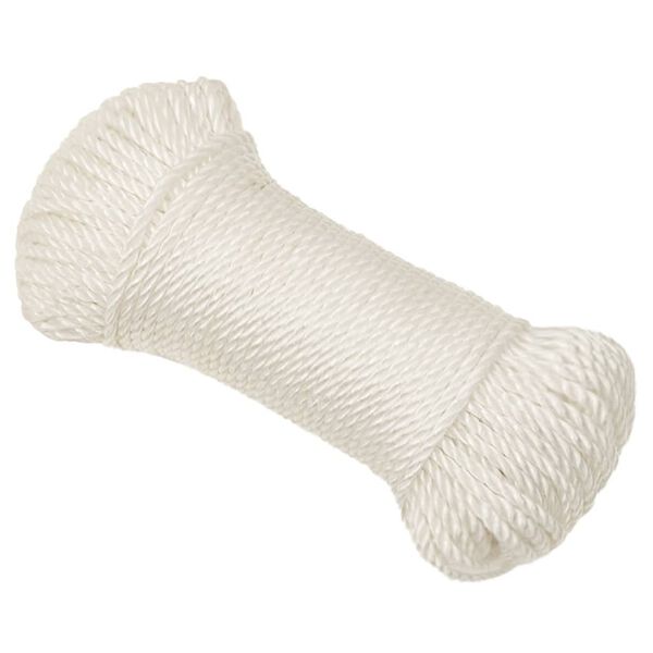 vidaXL Fr&acirc;nghie de lucru, Alb, 3 mm, 25 m, polipropilenă