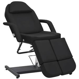 vidaXL Scaun tratament &icirc;nfrumusețare, negru, 180x62x78 cm, piele eco