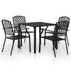 vidaXL Set mobilier de exterior, 5 piese, negru, oțel