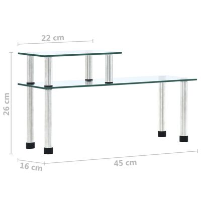 vidaXL Raft de bucătărie, transparent, 45x16x26 cm, sticlă securizată