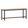 vidaXL Banc de lucru 220x55x81,5 cm, lemn masiv de fag și metal