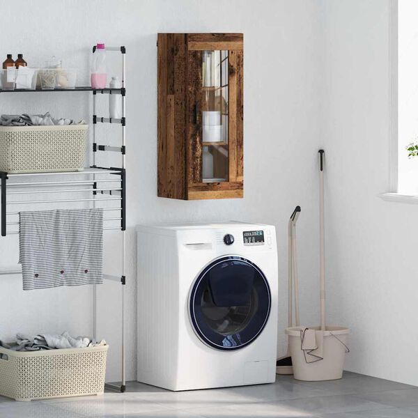 vidaXL Dulap montat pe perete Lemn Vechi 34,5 x 34 x 90 cm