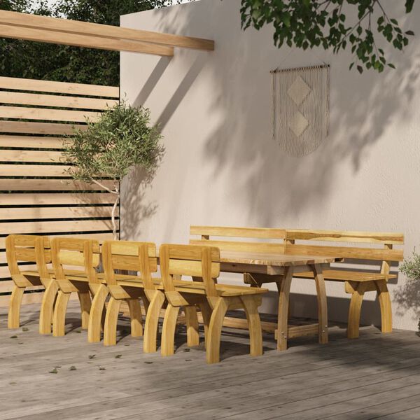 vidaXL Set mobilier de exterior, 6 piese, lemn de pin tratat