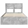 vidaXL Cadru de pat cu headboard Beton 120 x 200 cm Lemn de pin masiv