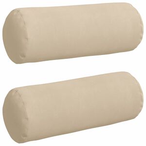 vidaXL Perne Bolster 2 pcs Crem &Oslash; 25 x 70 cm Țesătură din microfibră