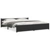 vidaXL Cadru de pat Super King, negru, 180x200 cm, lemn masiv