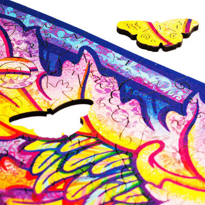 UNIDRAGON Puzzle Intergalaxy Butterfly mediu 700 piese 60x44 cm lemn