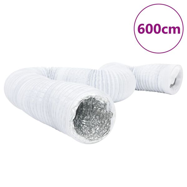 vidaXL Conductă de ventilație, 6 m, &Oslash;12,5 cm, aluminiu și PVC