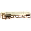 vidaXL Set de canapele de exterior 7 buc. Natural și Crem