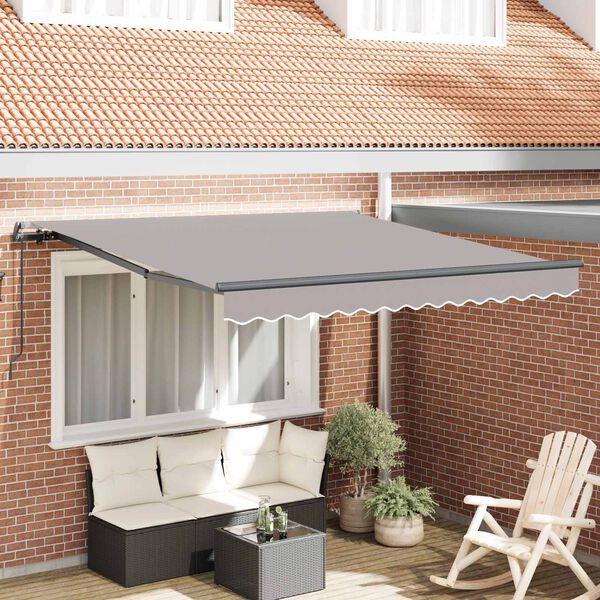 vidaXL Cortina Retractabilă Gri deschis 300 x 250 cm Poliester și oțel