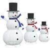 vidaXL Familia de om de zăpadă de Crăciun cu 270 LED 3 pcs Alb cald