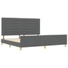 vidaXL Cadru de pat cu headboard Gri &icirc;nchis 200 x 200 cm țesătură